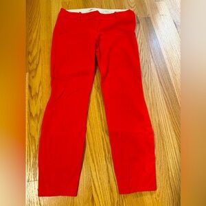 J. Crew Womens Minnie Pants Stretch Twill Straight Leg Trousers Red Size 0